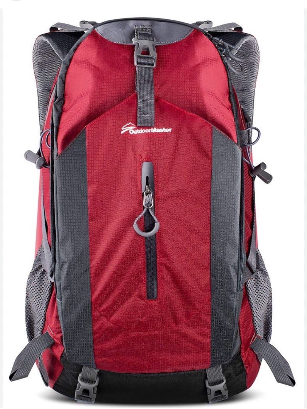 OutdoorMaster 50L Red and Gray Hiking Backpack